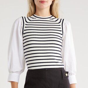 Derek Lam 10 Crosby Tirza Mixed Media Sweater